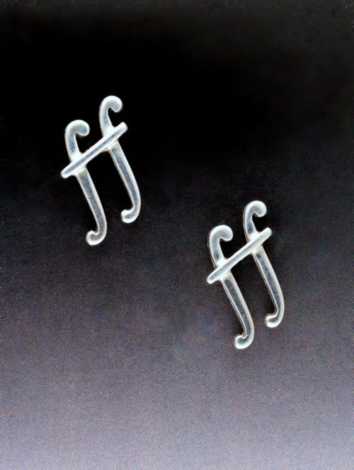 Click to view detail for MB-E53 Earrings Fortissimo Sterling Silver $88